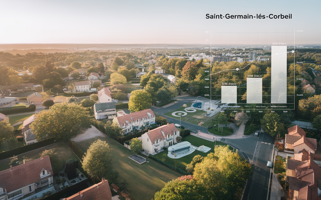Graphique illustrant le délai moyen de vente d’un appartement à Saint-Germain-lès-Corbeil