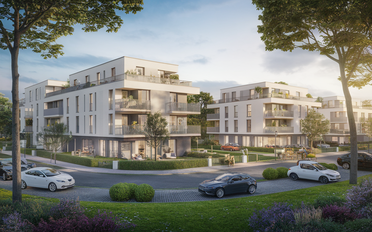Vue d'un quartier résidentiel à Saint-Germain-lès-Corbeil, idéal pour un investissement locatif
