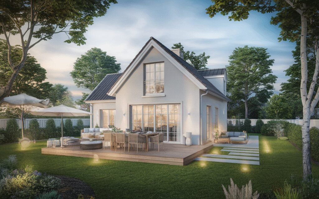 Façade d'une maison à vendre située à Étiolles