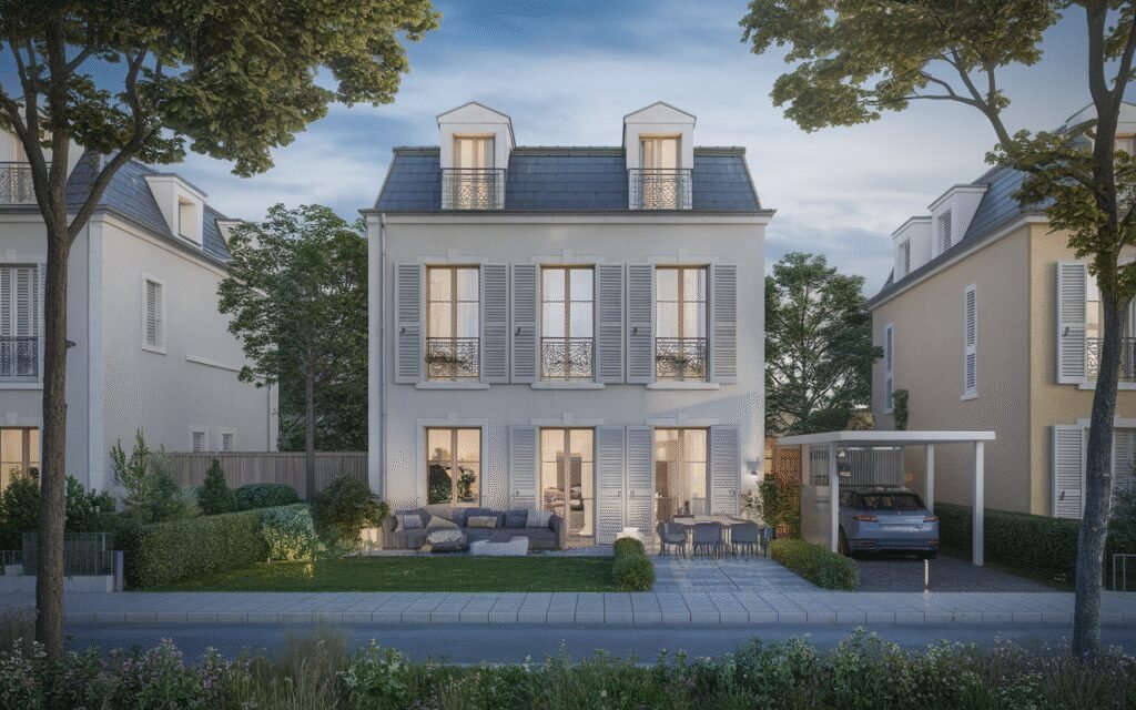 Façade d'une maison à vendre à Saint-Germain-lès-Corbeil dans le quartier Kaufman