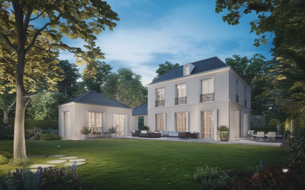 Vue extérieure d'une maison à vendre à Saint-Germain-lès-Corbeil