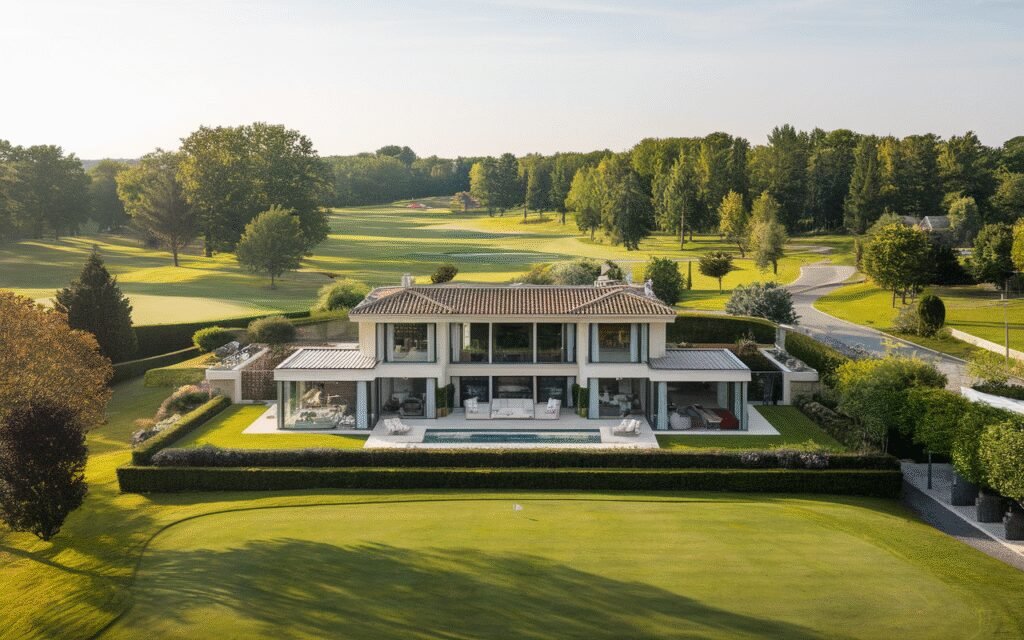 Vue d'une maison moderne située près du golf de Saint-Germain-lès-Corbeil
