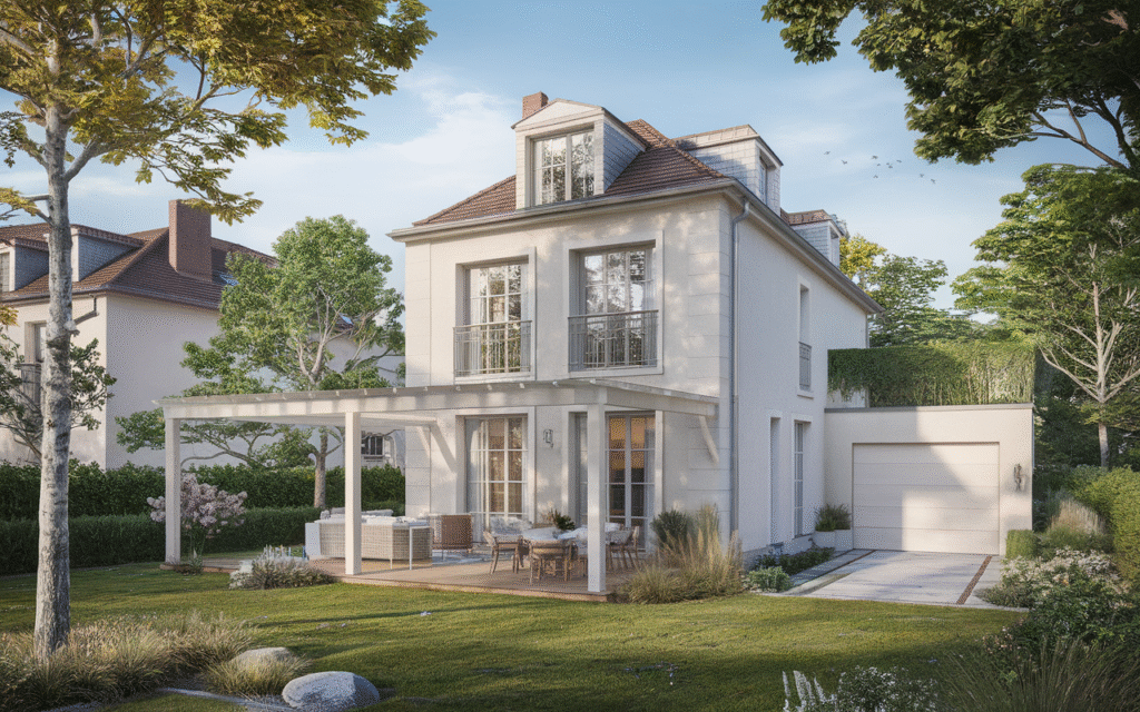 Vue extérieure d'une maison située à Saint-Pierre-du-Perray