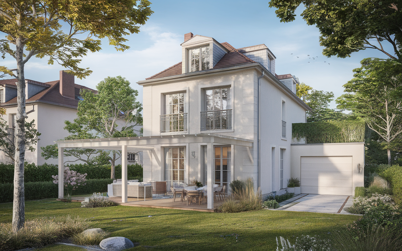 Vue extérieure d'une maison située à Saint-Pierre-du-Perray