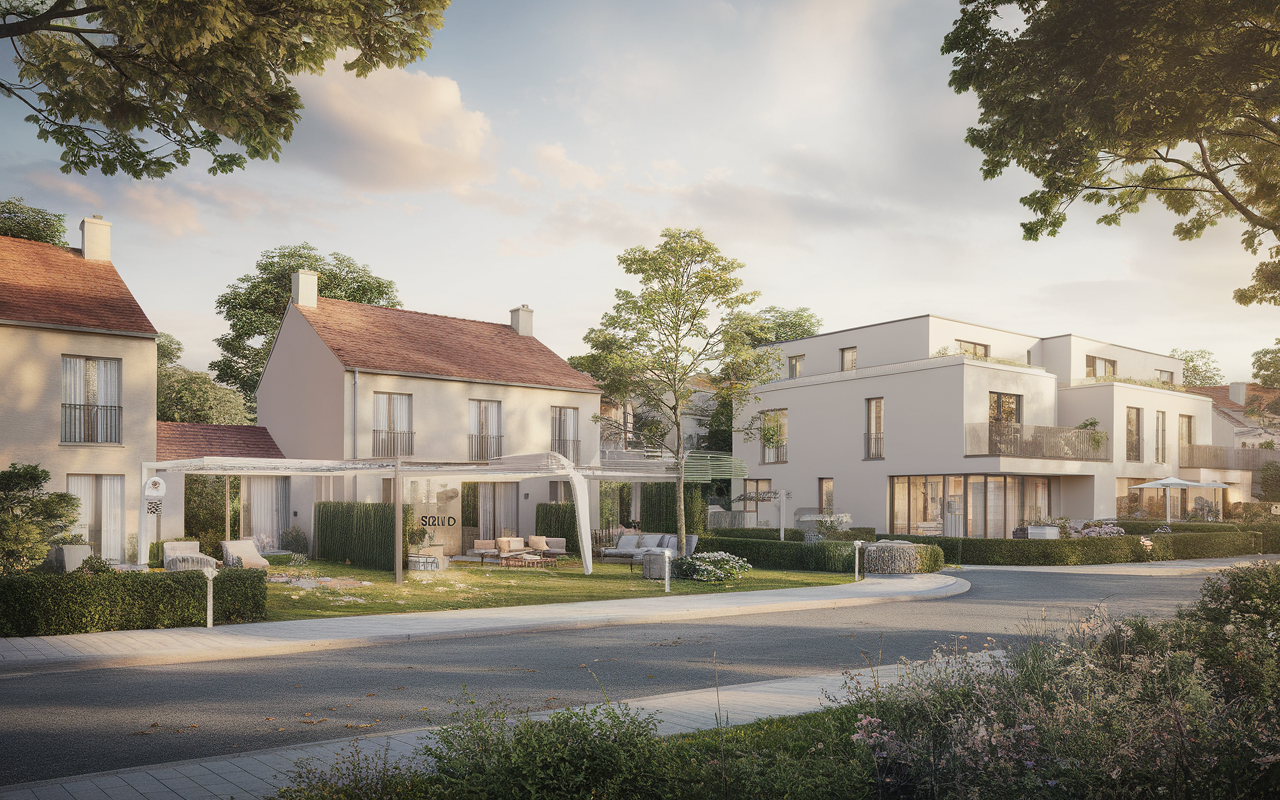 Vue aérienne de Saint-Germain-lès-Corbeil illustrant le marché immobilier en 2025