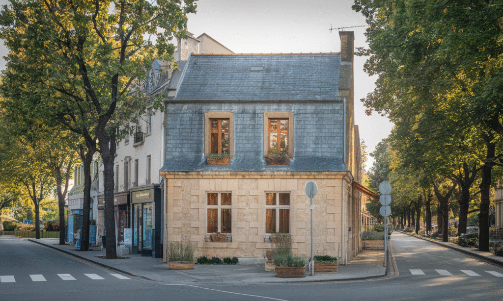 Vue d'une maison à Saint-Germain-lès-Corbeil dans un quartier résidentiel