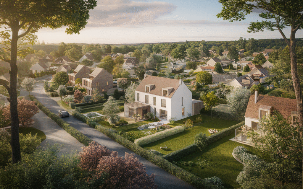 Vue d'un quartier résidentiel à Saint-Germain-lès-Corbeil