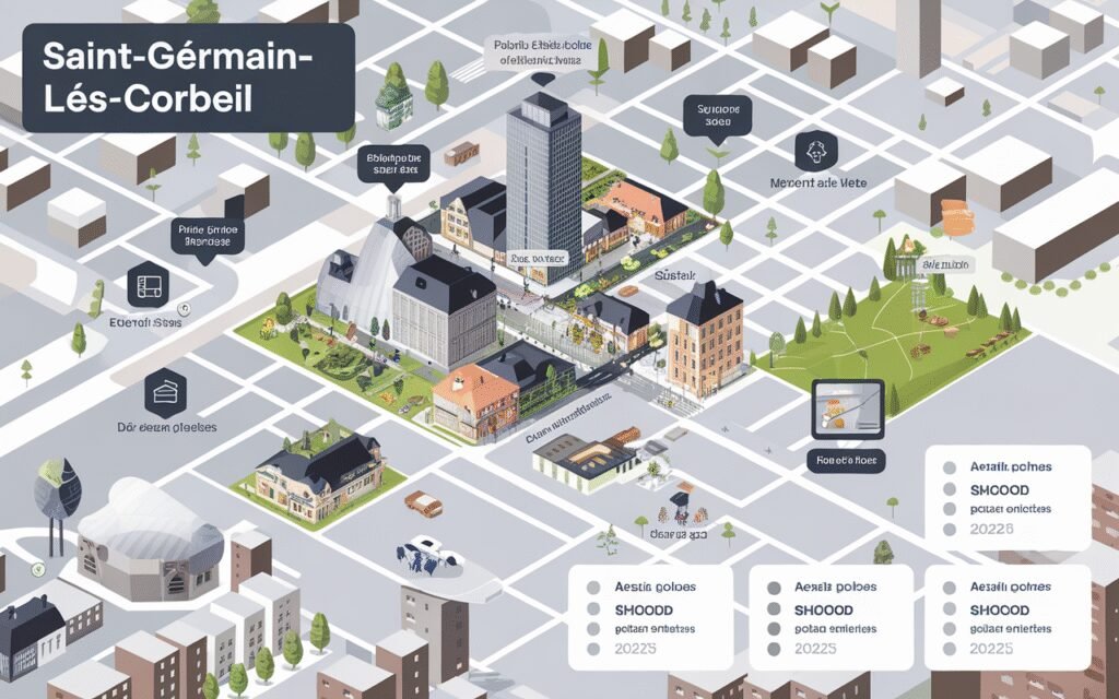 Vue aérienne des meilleurs quartiers pour investir à Saint-Germain-lès-Corbeil