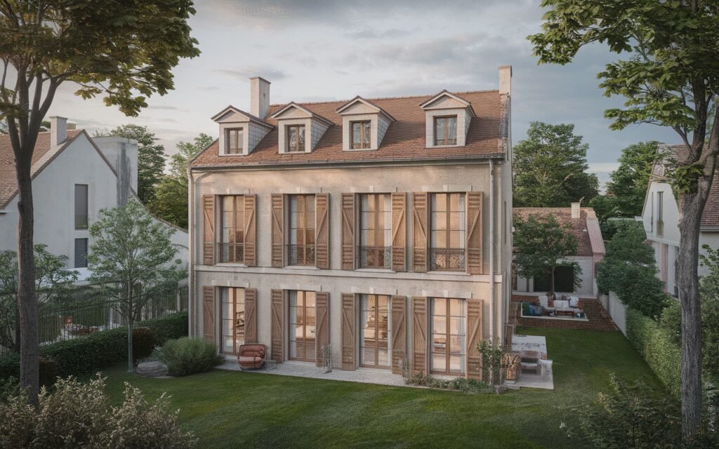 Façade d'une maison ancienne à rénover à Saint-Germain-lès-Corbeil