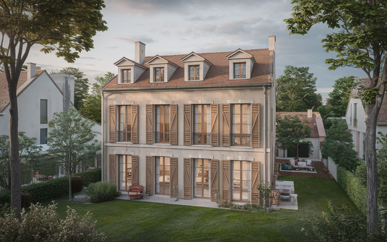 Façade d'une maison ancienne à rénover à Saint-Germain-lès-Corbeil