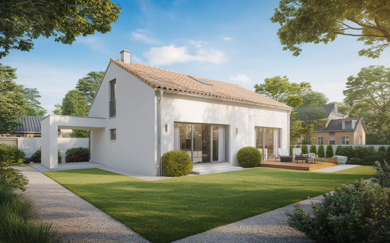 Vue d'une maison avec garage située à Saint-Germain-lès-Corbeil