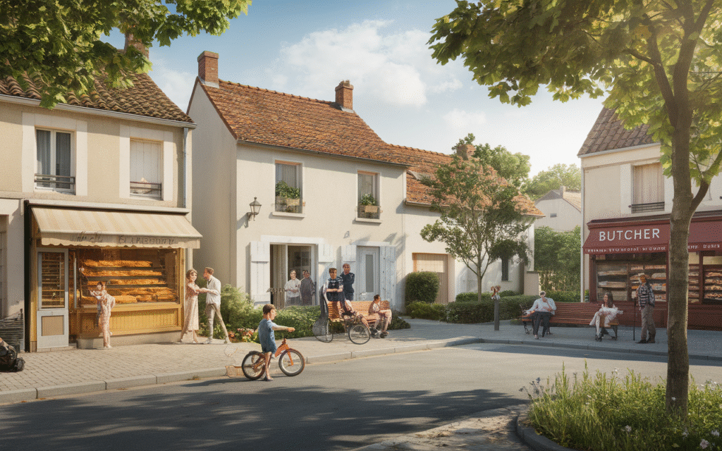 Scène de vie quotidienne dans le quartier de Saint-Germain-lès-Corbeil