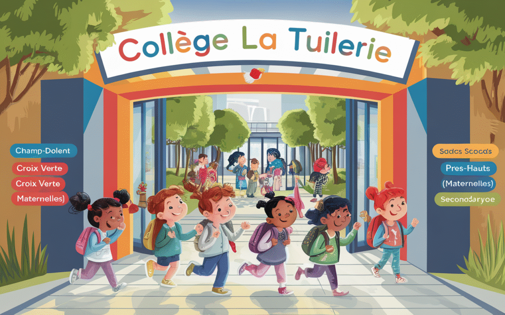 Vue extérieure d'une école à Saint-Germain-lès-Corbeil