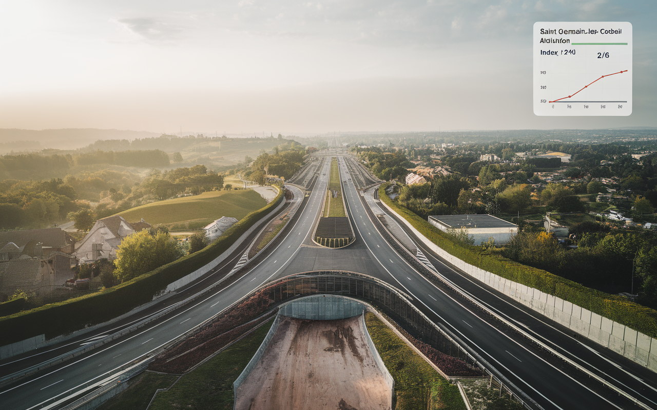 Vue de Saint-Germain-lès-Corbeil avec un ciel clair illustrant la qualité de l’air
