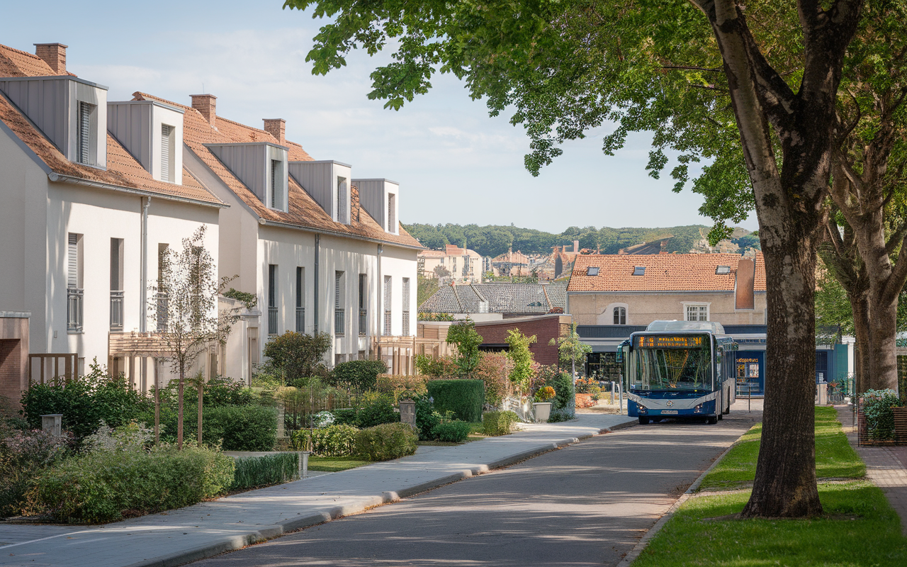 Vue des quartiers résidentiels de Saint-Germain-lès-Corbeil avec maisons et espaces verts