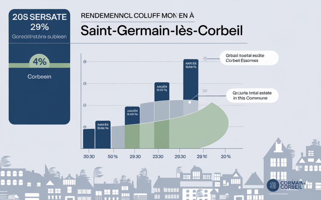 Graphique illustrant le rendement locatif moyen à Saint-Germain-lès-Corbeil