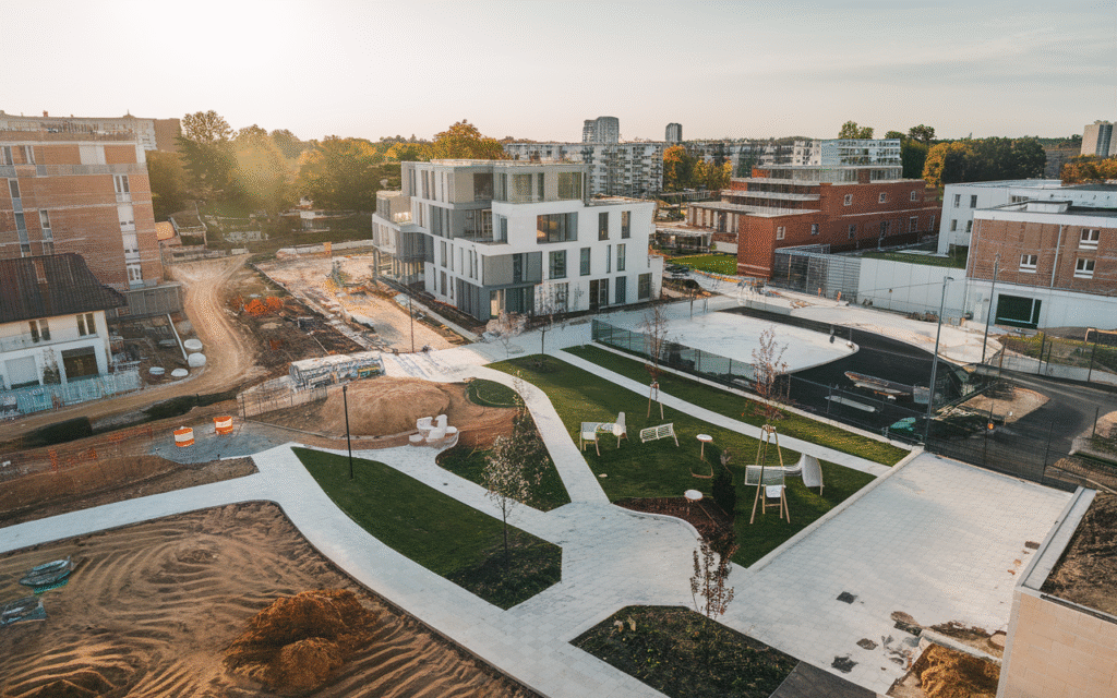 Vue d'ensemble des travaux de rénovation urbaine à Saint-Germain-lès-Corbeil