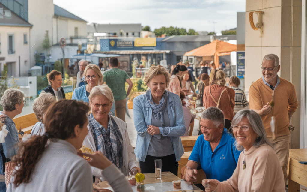 Membres du réseau associatif de Saint-Germain-lès-Corbeil réunis lors d'un événement local