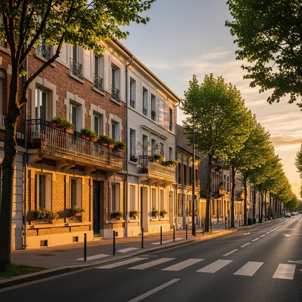 Vue de la Rue des Alouettes dans le quartier Clos-au-Merle à Saint-Germain-lès-Corbeil illustrant les prix de l'immobilier