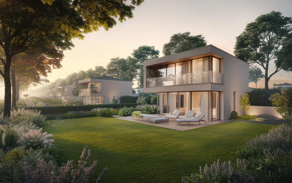 Vue de la Rue des Marguerites dans le quartier Le Parc des Chevreaux à Saint-Germain-lès-Corbeil avec informations sur les prix immobiliers