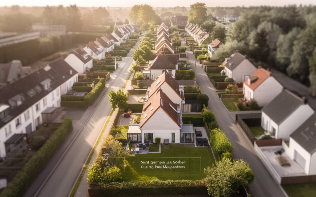 Vue de la Rue du Puits Mauperthuis à Saint-Germain-lès-Corbeil illustrant les prix de l'immobilier