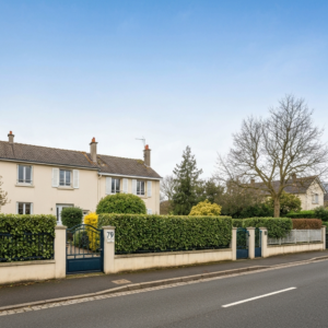 Vue des jardins familiaux à Saint-Germain-lès-Corbeil avec des parcelles cultivées et des allées verdoyantes